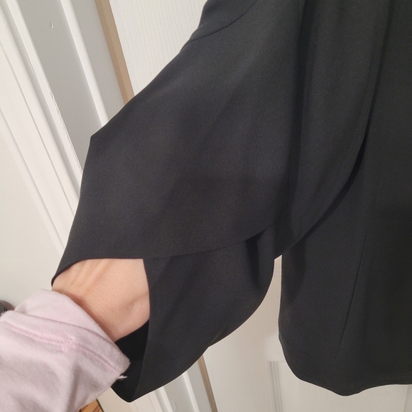 Eileen Fischer silk open front Georgette Crepe blazer size small, black - Picture 2 of 8